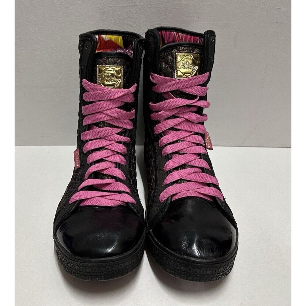 Pastry women size 8.5 high top sneakers with  multi-colored geometric pattern